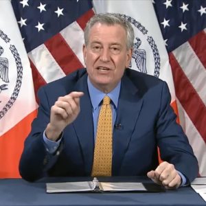 NYC Mayor de Blasio Says Covid-19 'Bearing Down on Us'