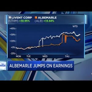 Albemarle jumps on earnings and a surge in lithium prices
