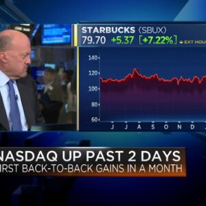 Jim Cramer breaks down Starbucks shares as Schultz faces union push
