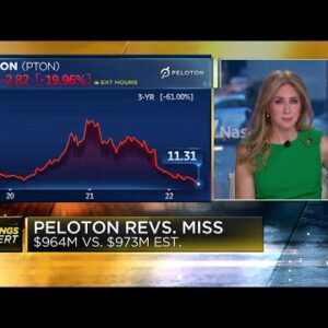 Peloton shares fall after company reports wider-than-expected quarterly loss