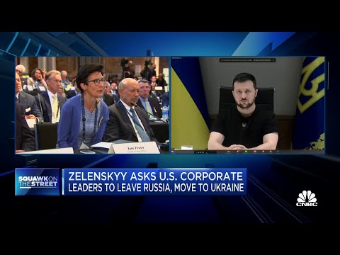 U.S. corporate leaders pose questions to Ukrainian President Zelenskyy at Yale Summit