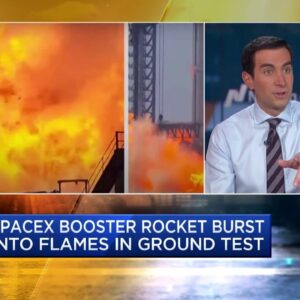 SpaceX booster rocket bursts into flames in ground test